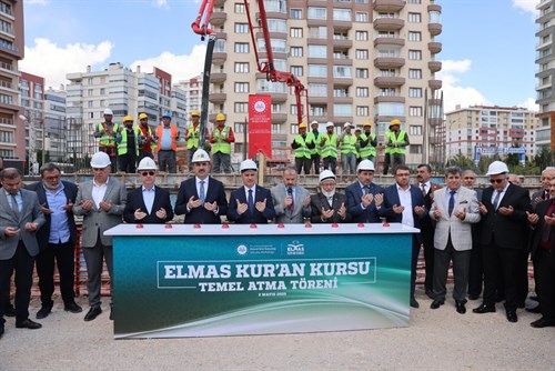Elmas Kur’an Kursu’nun Yeni Binasının Temeli Dualarla Atıldı